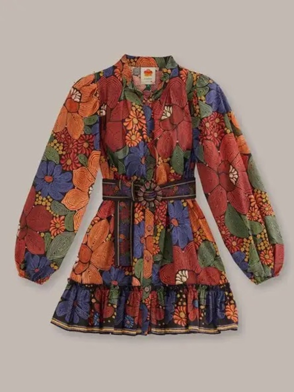 NWT FARM RIO Stitched Flowers Mini Dress